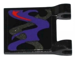 Flag 2 x 2 Square with Dark Purple, Pearl Dark Gray and Red Swirls Pattern on Both Sides Middle (Stickers) - Set 70728