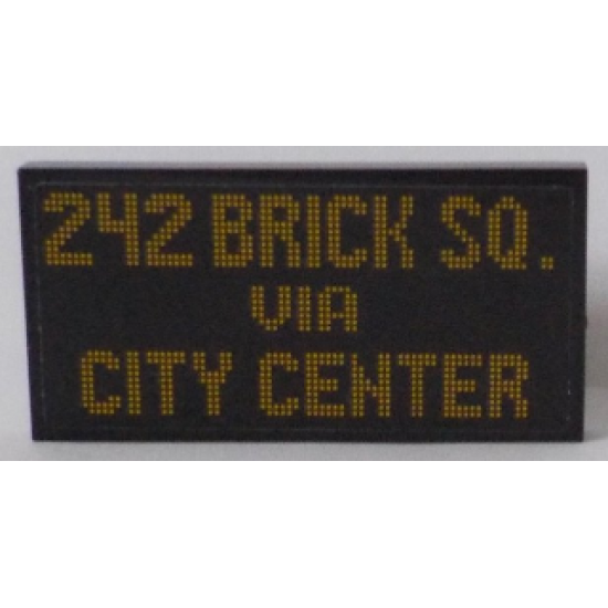 Tile 2 x 4 with '242 BRICK SQ. VIA CITY CENTER' Pattern (Sticker) - Set 60154