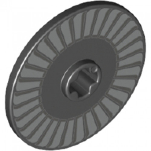 Technic, Disk 3 x 3 with Silver and Light Bluish Gray Fan Pattern