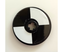 Technic, Disk 3 x 3 with 2 Black and White Opposing Sections Pattern (Sticker) - Set 42068