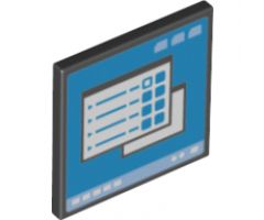 Road Sign 2 x 2 Square with Open O Clip with 2 Open Windows on Computer Screen Pattern