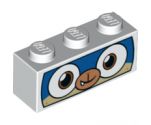 Brick 1 x 3 with Dog Face Wide Eyes, Blue and Tan Face, and White Mask Pattern (Dalmatian Puppycorn)