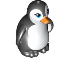 Penguin, Friends with Dark Azure Eyes, Orange Beak and White Face and Stomach Pattern