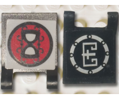 Flag 2 x 2 Square with Ninjago Metal and Speed Elemental Logos Pattern on Opposite Sides (Stickers) - Set 70756