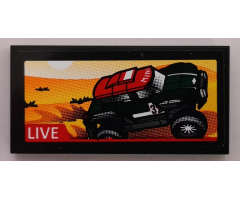 Tile 2 x 4 with 2018 Mini John Cooper Works Buggy  and 'LIVE' Pattern (Sticker) - Set 75894