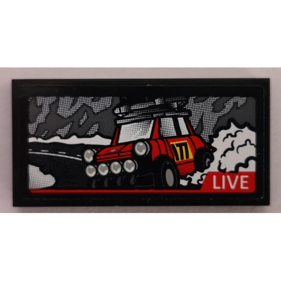 Tile 2 x 4 with 1967 Mini Cooper S Rally and 'LIVE' Pattern (Sticker) - Set 75894