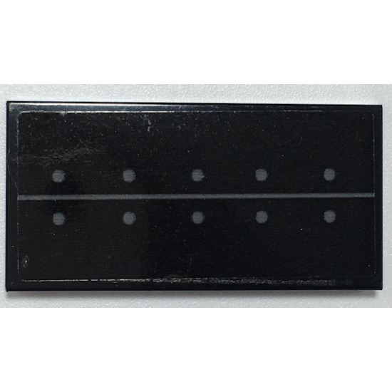 Tile 2 x 4 with Dark Bluish Gray Line and Rivets on Black Background Pattern (Sticker) - Set 70917