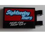 Tile, Modified 2 x 3 with 2 Open O Clips with 'Sightseeing Tours' and 'HOP ON HOP OFF' Pattern (Sticker) - Set 60200