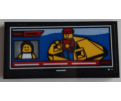 Tile 2 x 4 with Coast Guard Rescue Controller and Minifigure with Life Raft on Screen Pattern (Sticker) - Set 60167