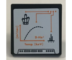 Road Sign 2 x 2 Square with Open O Clip with Graph, Rock Crystal 5 Point and Orange Lines Pattern (Sticker) - Set 60062