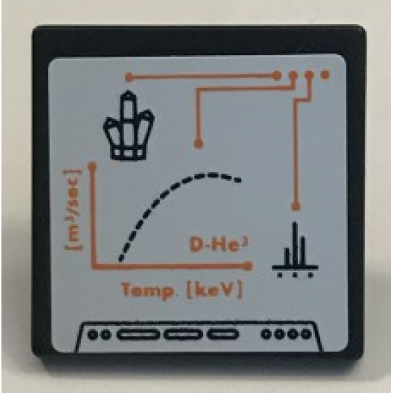 Road Sign 2 x 2 Square with Open O Clip with Graph, Rock Crystal 5 Point and Orange Lines Pattern (Sticker) - Set 60062