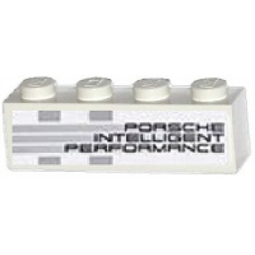 Brick 1 x 4 with 'PORSCHE INTELLIGENT PERFORMANCE' and Horizontal and Vertical Light Bluish Gray Stripes Pattern Model Right (Sticker) - Set 75912