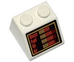 Slope 45 2 x 2 with 'Boost', 'Fuel', 'Oil' and 'Air' Bar Gauges Pattern (Sticker) - Set 75912