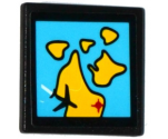 Road Sign 2 x 2 Square with Open O Clip with Map and Black Airplane Pattern (Sticker) - Set 60102