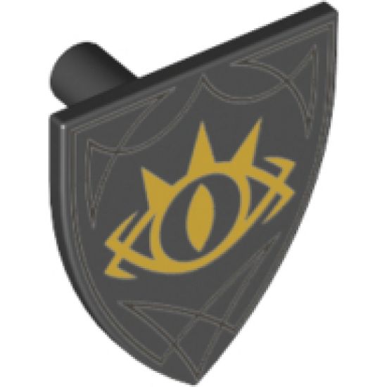 Minifigure, Shield Triangular  with Goblin King Eye Pattern