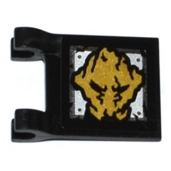 Flag 2 x 2 Square with Gold Ninjago Earth Emblem Pattern on Both Sides (Stickers) - Set 70733