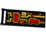 Flag 7 x 3 with Rod with Red Wires and Gold Circuitry Pattern (Sticker) - Set 70738