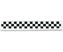 Tile 1 x 6 with Black Checkered Pattern (Sticker) - Set 75912