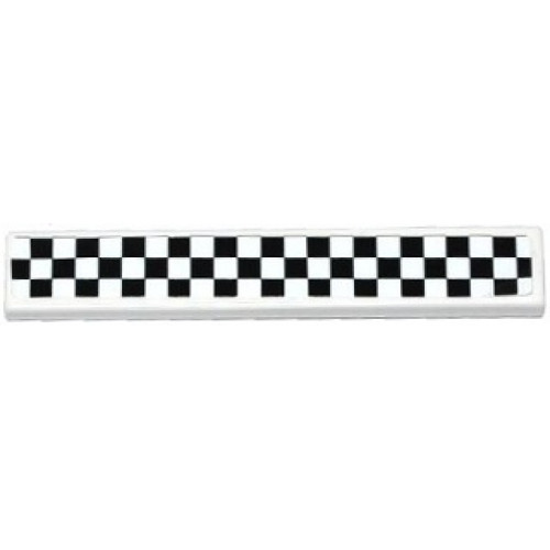 Tile 1 x 6 with Black Checkered Pattern (Sticker) - Set 75912