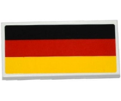 Tile 2 x 4 with German Flag Pattern (Sticker) - Set 75912