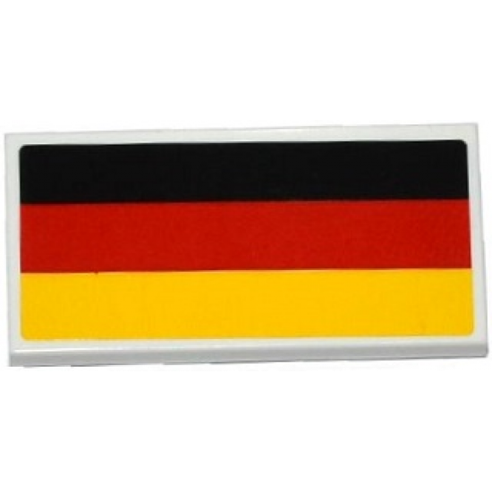 Tile 2 x 4 with German Flag Pattern (Sticker) - Set 75912