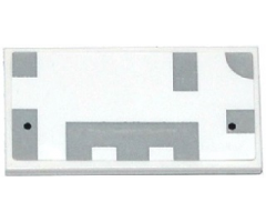 Tile 2 x 4 with Light Bluish Gray Squares, Rectangles and Quarter Circle and 2 Black Dots Pattern (Sticker) - Set 75912