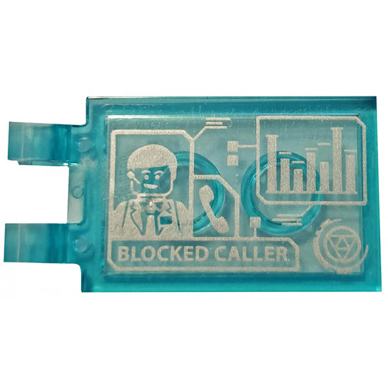 Tile, Modified 2 x 3 with 2 Clips with Graphics, Agent Coulson and 'BLOCKED CALLER' Pattern (Sticker) - Set 76125