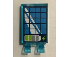 Tile, Modified 2 x 3 with 2 Clips with Solar Panel and Battery Power Indicator Pattern (Sticker) - Set 41307