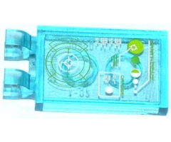 Tile, Modified 2 x 3 with 2 Clips with White Targets and Green and White Circles on Screen Pattern (Sticker) - Set 70709