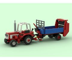 Tractor with manure spreader - Traktor mit Miststreuer