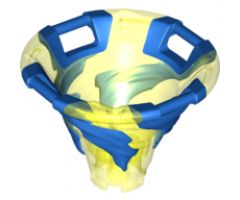 Tornado with Bar Handles on Top Edge with Molded Blue Spiral Pattern