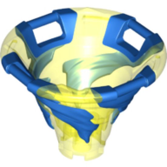 Tornado with Bar Handles on Top Edge with Molded Blue Spiral Pattern