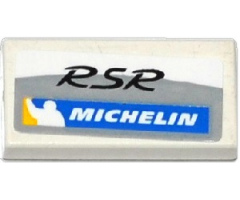 Tile 1 x 2 with 'RSR' and MICHELIN Logo Pattern (Sticker) - Set 75912