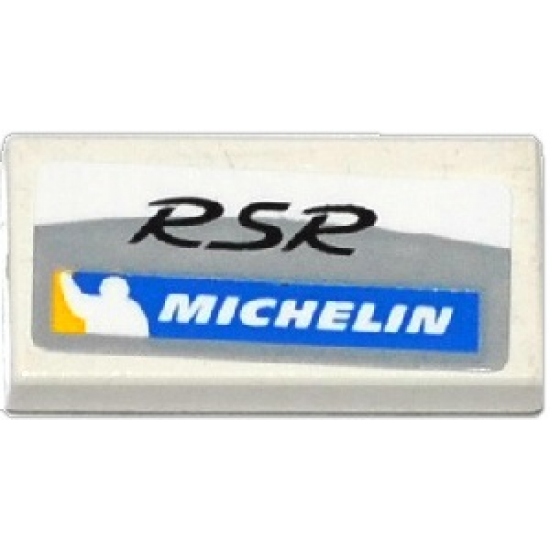 Tile 1 x 2 with 'RSR' and MICHELIN Logo Pattern (Sticker) - Set 75912