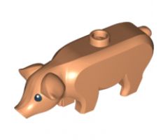 Pig with Black Eyes and White Pupils Pattern