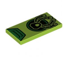 Tile 2 x 4 with 4 Mechanical Arms and Green Ring with Green Vent Pattern