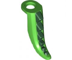 Minifigure, Body Wear Costume Tail Lizard with Scales Pattern and Dark Green Horns