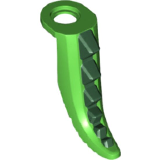 Minifigure, Body Wear Costume Tail Lizard with Scales Pattern and Dark Green Horns