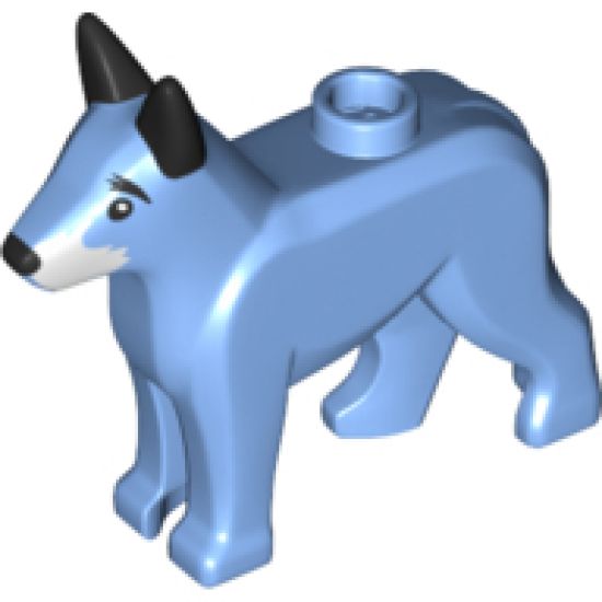 Dog, Alsatian / German Shepherd with Black Eyes, Nose, Ears and Eyebrows and White Muzzle Pattern (Wonder Dog)