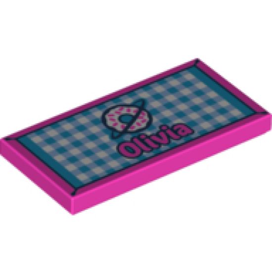 Tile 2 x 4 with 'Olivia' and Beach Towel Pattern