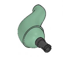 Animal, Body Part Dinosaur Tail / Neck Base Section S-Curve with Black Technic Pin