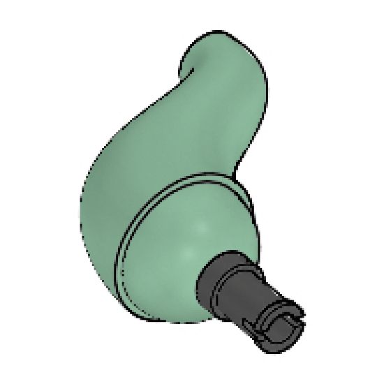 Animal, Body Part Dinosaur Tail / Neck Base Section S-Curve with Black Technic Pin