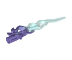 Hero Factory Weapon Accessory - Flame/Lightning Bolt with Axle Hole with Marbled Trans-Light Blue Pattern