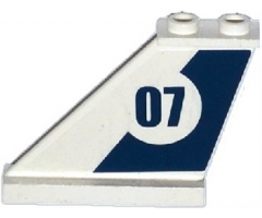 Tail 4 x 1 x 3 with Dark Blue Stripe and '07' in White Circle Pattern on Left Side (Sticker) - Set 60069