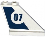 Tail 4 x 1 x 3 with Dark Blue Stripe and '07' in White Circle Pattern on Right Side (Sticker) - Set 60069