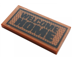 Tile 2 x 4 with 'WELCOME HOME' and Black Dots Pattern (Sticker) - Set 60141