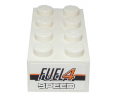 Brick 2 x 4 with 'FUEL4 SPEED' Logo Pattern on Both Ends (Stickers) - Set 8147