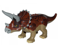 Animal, Dinosaur Triceratops with Reddish Brown Back