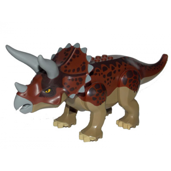 Animal, Dinosaur Triceratops with Reddish Brown Back