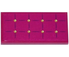 Tile 2 x 4 with Magenta Mattress with 8 Gold Buttons Pattern (Sticker) - Set 41107